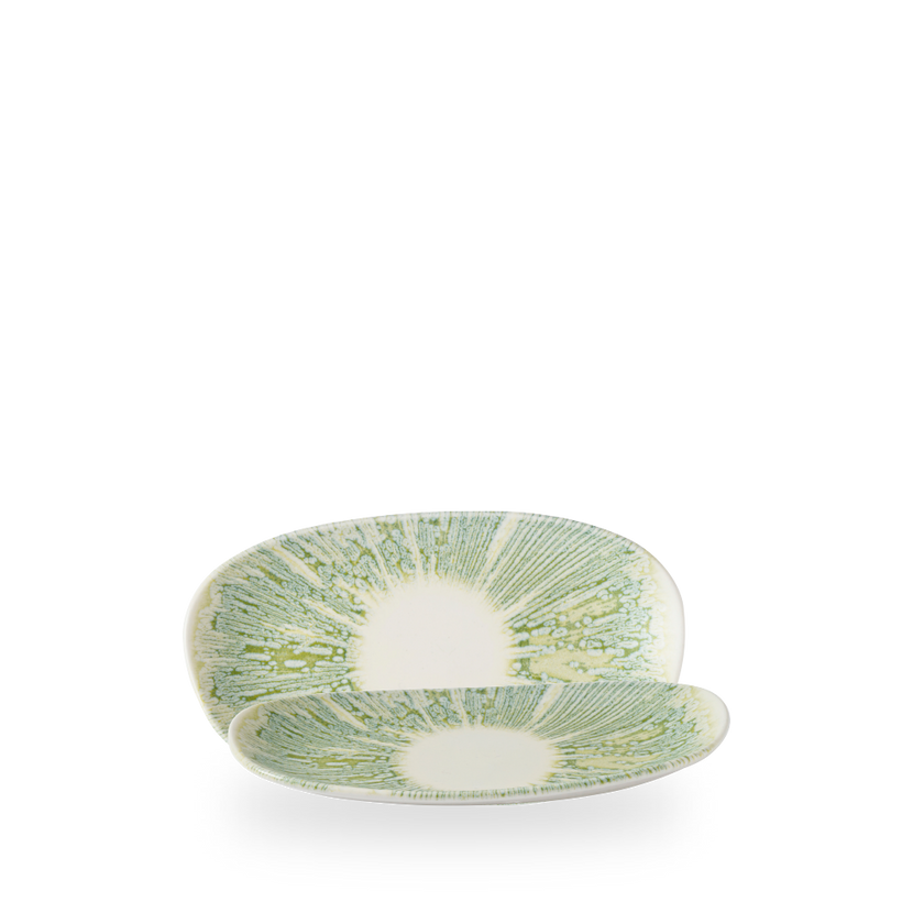 Churchill Lyra Green organisch langwerpig bord 22 x 13 cm