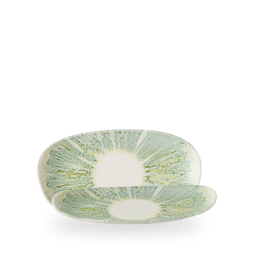 Churchill Lyra Green organisch langwerpig bord 26 x 15 cm