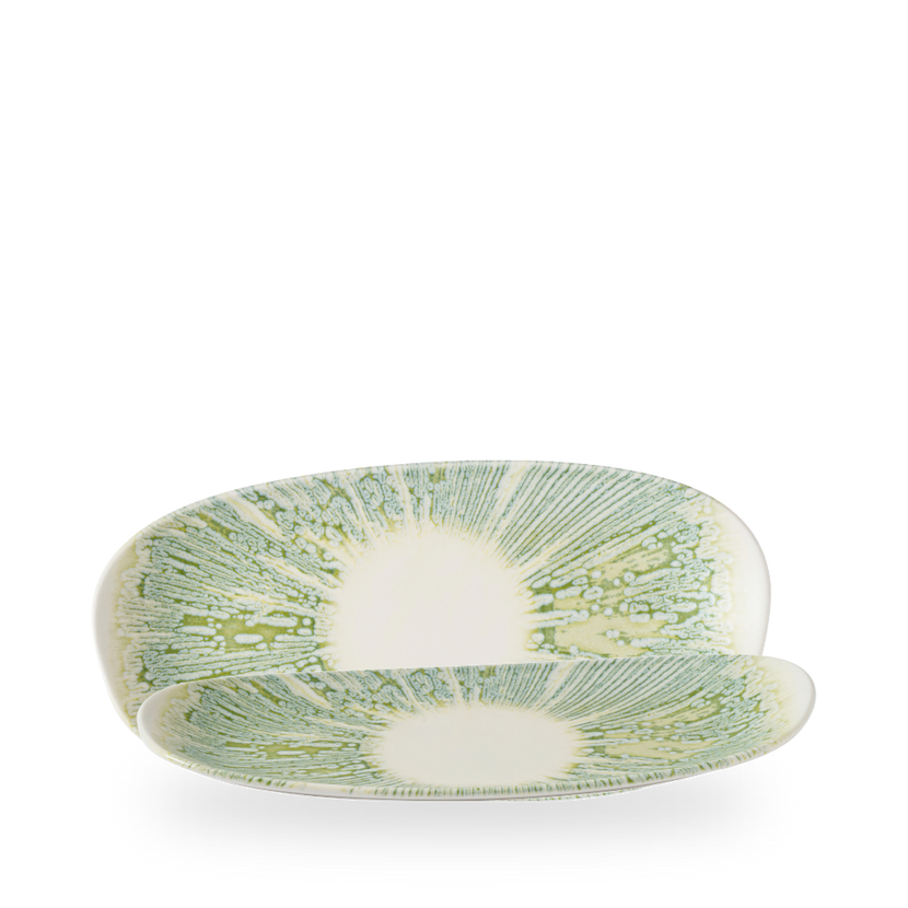 Churchill Lyra Green organisch langwerpig bord 30 x 15 cm