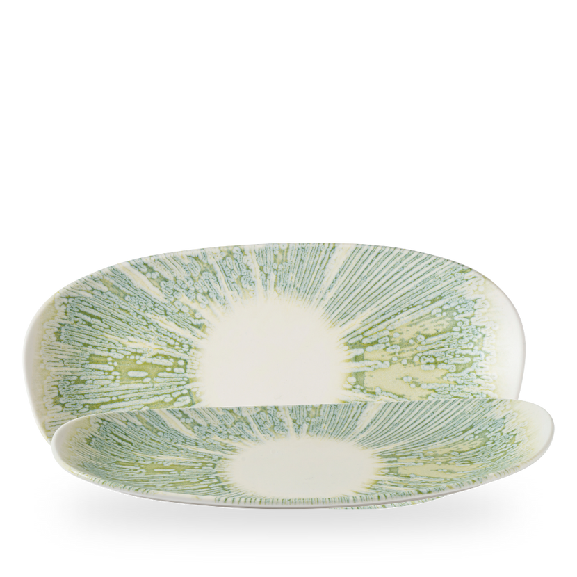 Churchill Lyra Green organisch langwerpig bord 35 x 18,5 cm