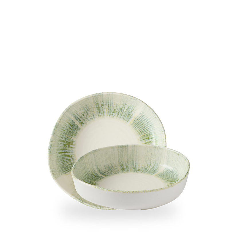 Churchill Lyra Green organische kom met opstaande rand 20 cm