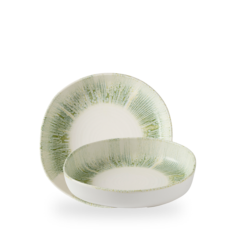 Churchill Lyra Green organische kom met opstaande rand 23 cm