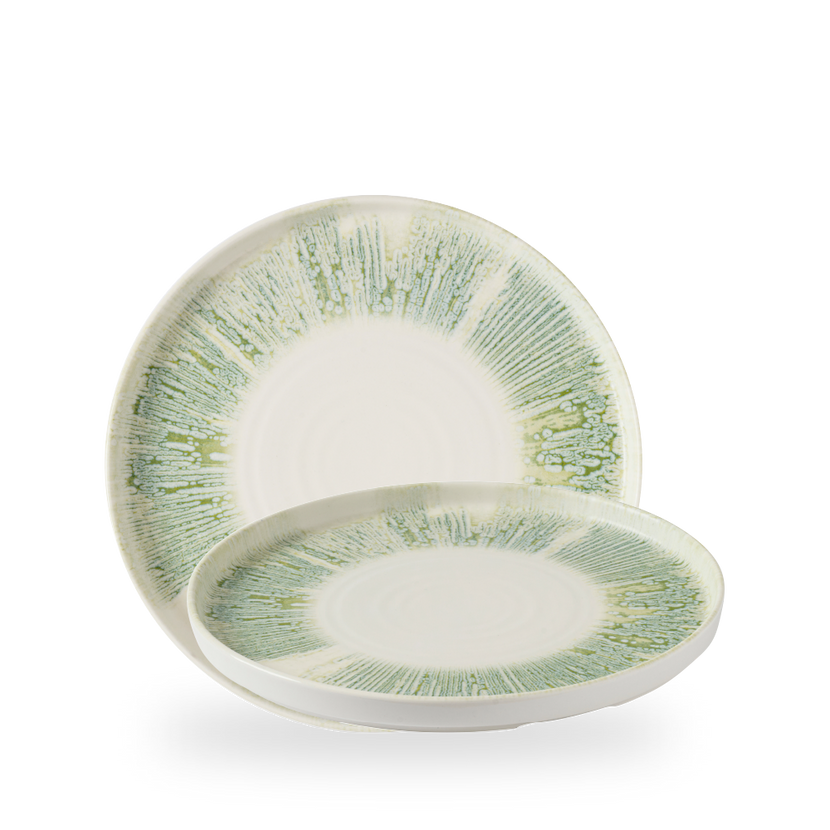 Churchill Lyra Green bord met opstaande rand 26 cm