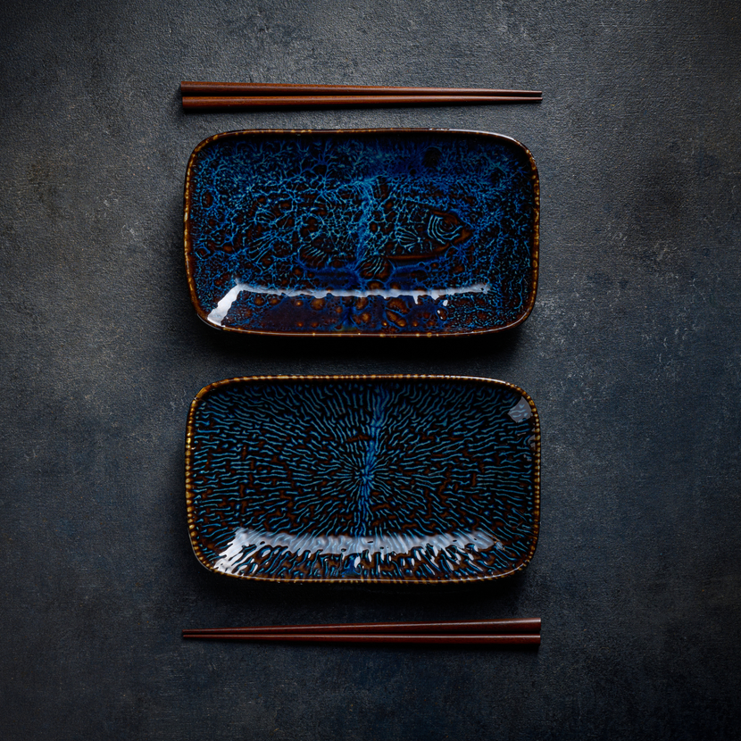 Inked Fresco Cascade Blue Natural Deep Tray 22 x 13 cm 6/box