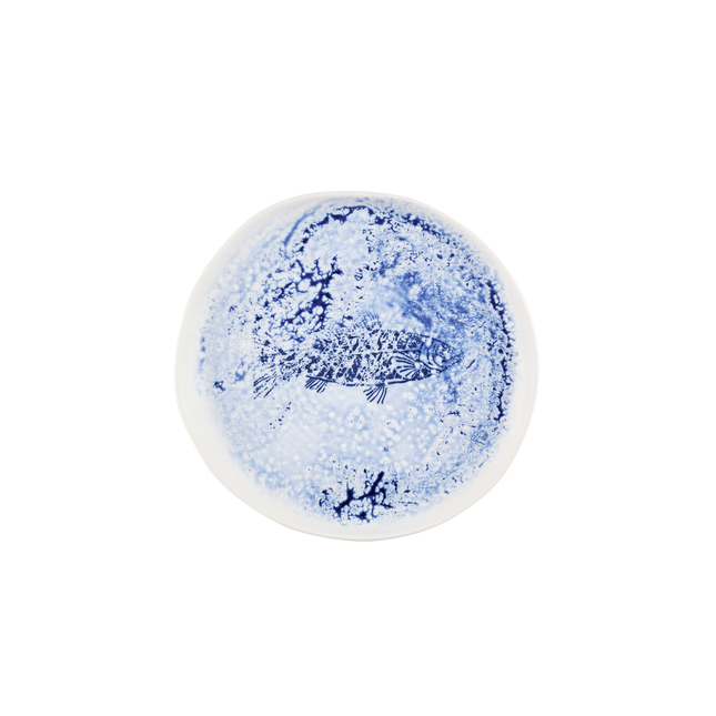 Inked Fresco Blue Natural Organic Plate 25,5 cm 6/box