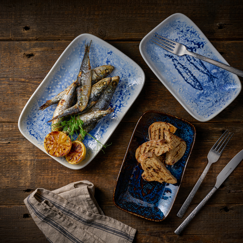 Inked Fresco Blue Natural Deep Tray 28 x 18 cm 6/box