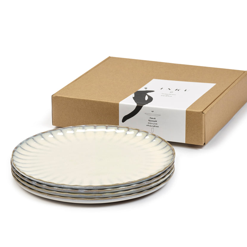 Inku Plate M White L 21 W 21 H 1.7 cm 8/Box