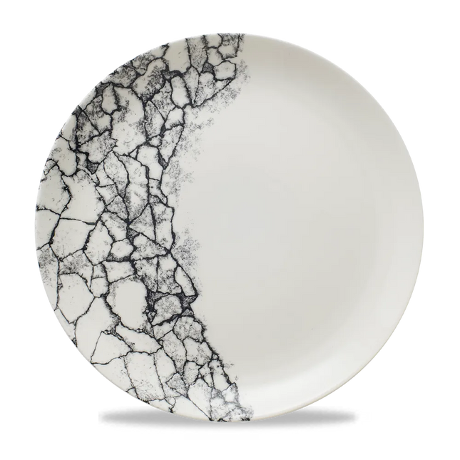 Kintsugi Accents Quartz Black Evolve Coupe Plate 12/box