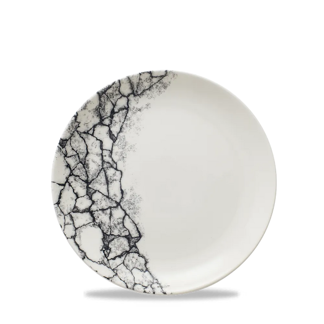 Kintsugi Accents Quartz Black Evolve Coupe Plate 12/box