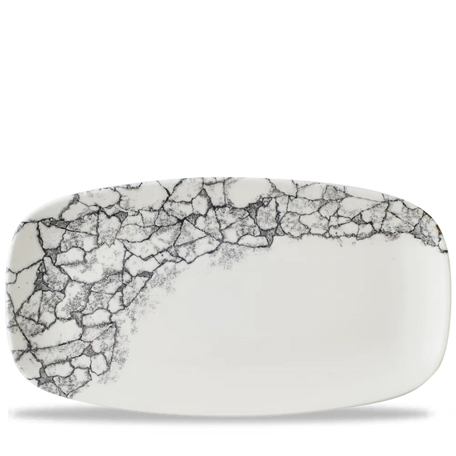 Kintsugi Accents Quartz Black Chefs Oblong Plate 6/box