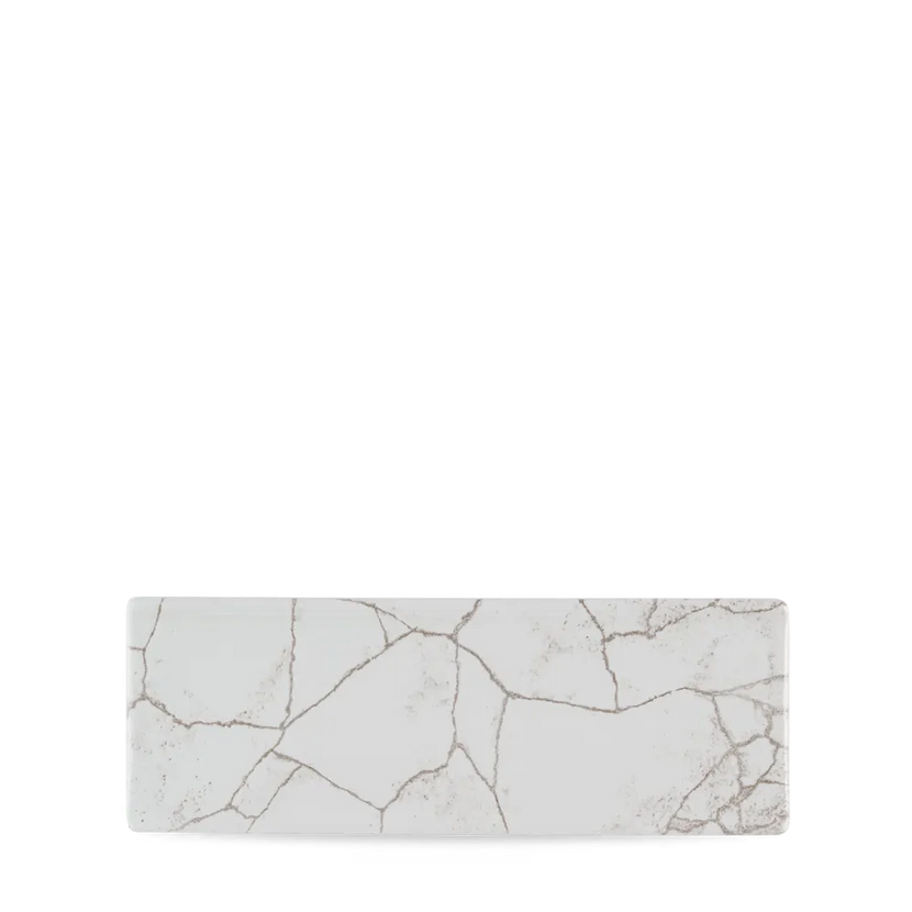 Studio Prints Kintsugi Agate Grey Oblong Plate 25X9cm 6/box