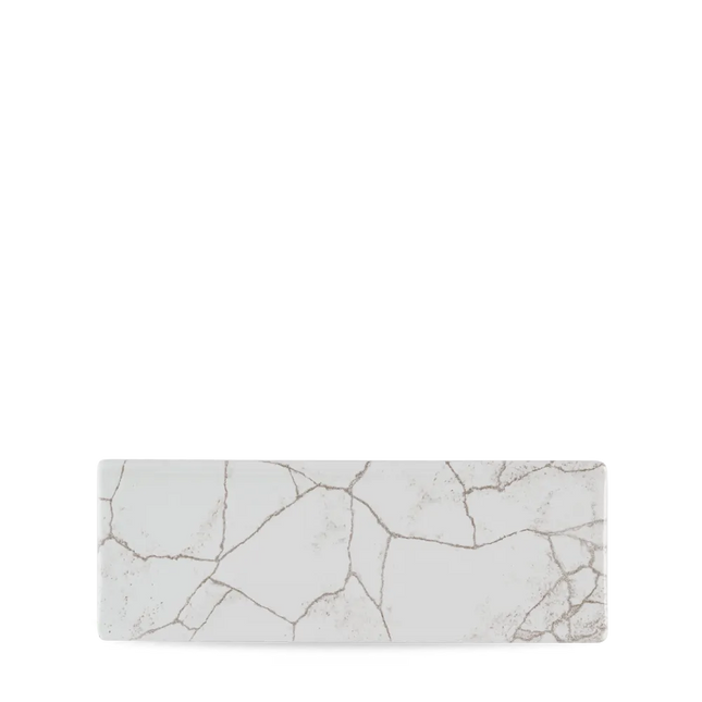 Studio Prints Kintsugi Agate Grey Oblong Plate 25X9cm 6/box