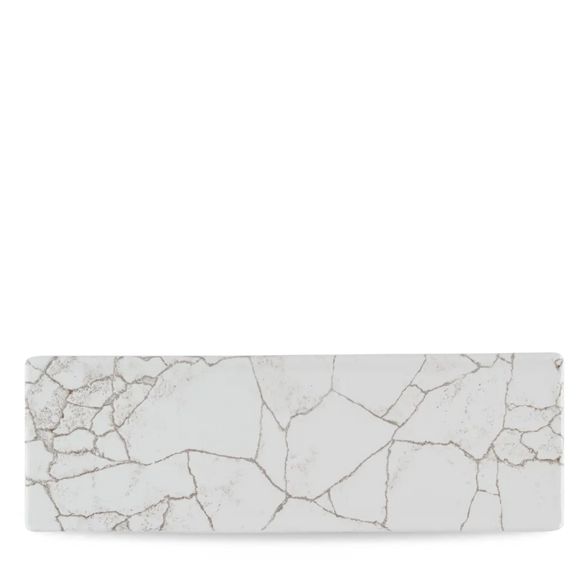 Studio Prints Kintsugi Agate Grey Oblong Plate 33X11cm 6/box