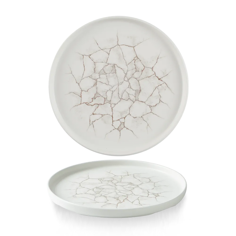 Agate Gray Walled Plate 26 cm 6/box