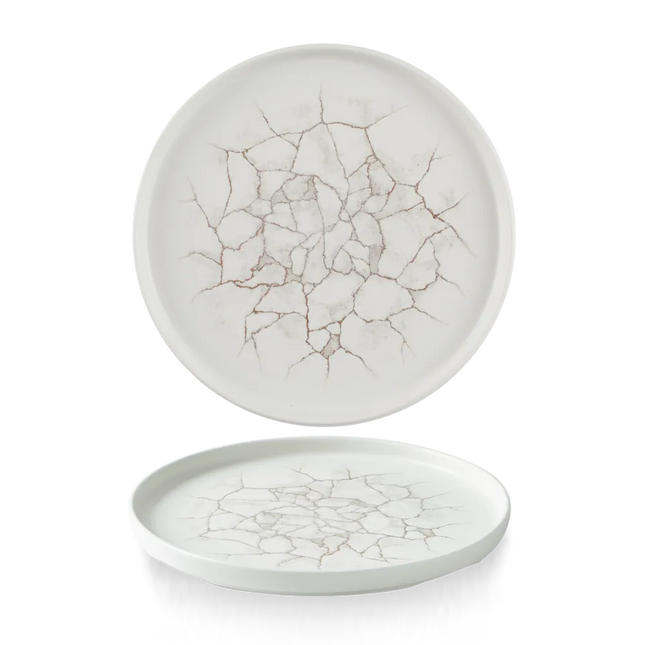 Agate Gray Walled Plate 26 cm 6/box