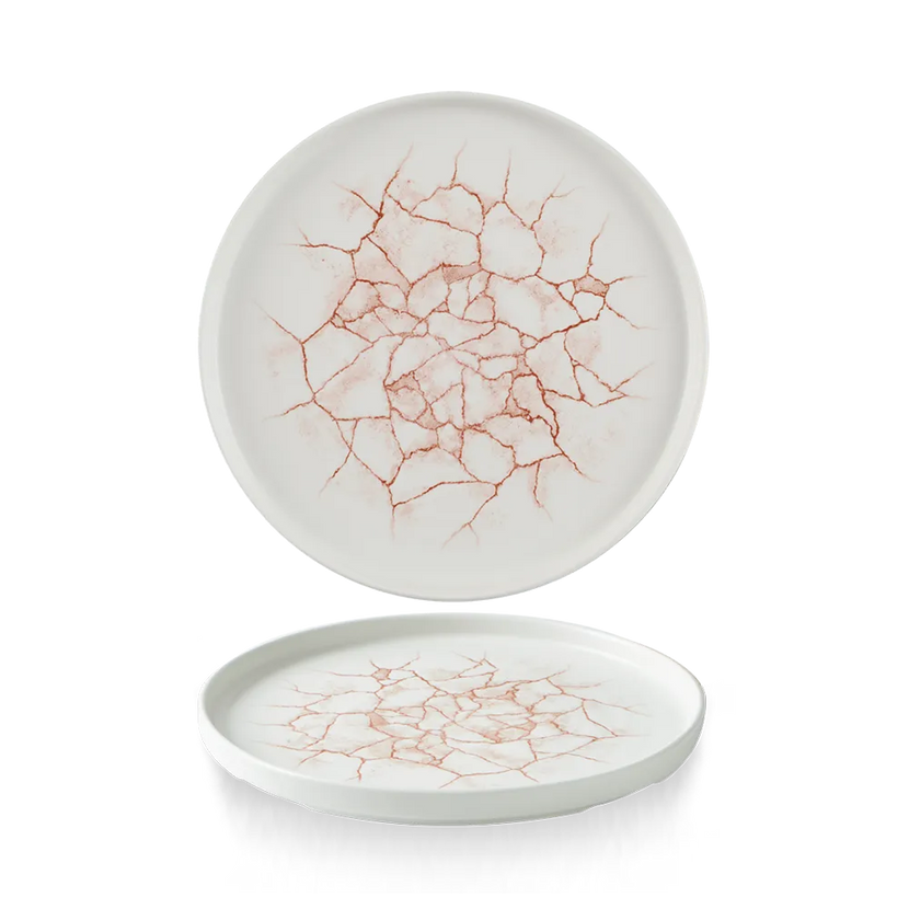 Coral Walled Plate 21 cm 6/box