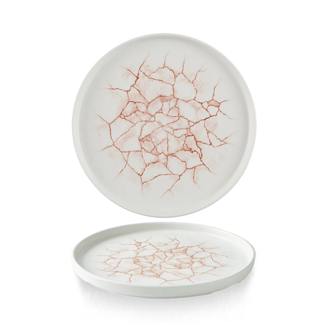 Coral Walled Plate 21 cm 6/box