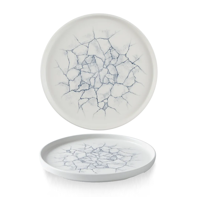 Pearl Gray Walled Plate 26 cm 6/box