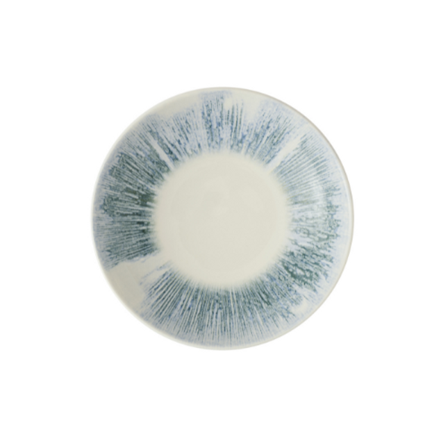 Lyra Blue Evolve Coupe Bowl 24,8cm, set van 12, premium Churchill porselein kom in blauwe kleur, ideaal voor soepen en grotere gerechten in de horeca.