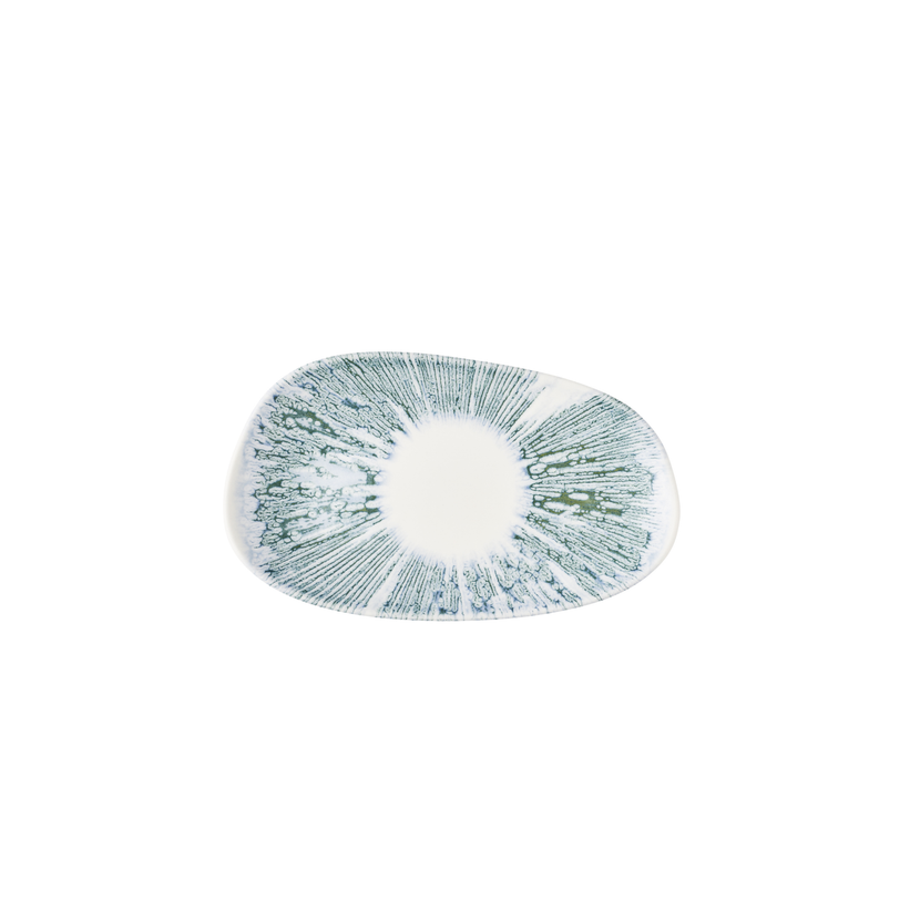 Lyra Blue Opal Organic Oblong Plate 22 x 13 cm 12/box