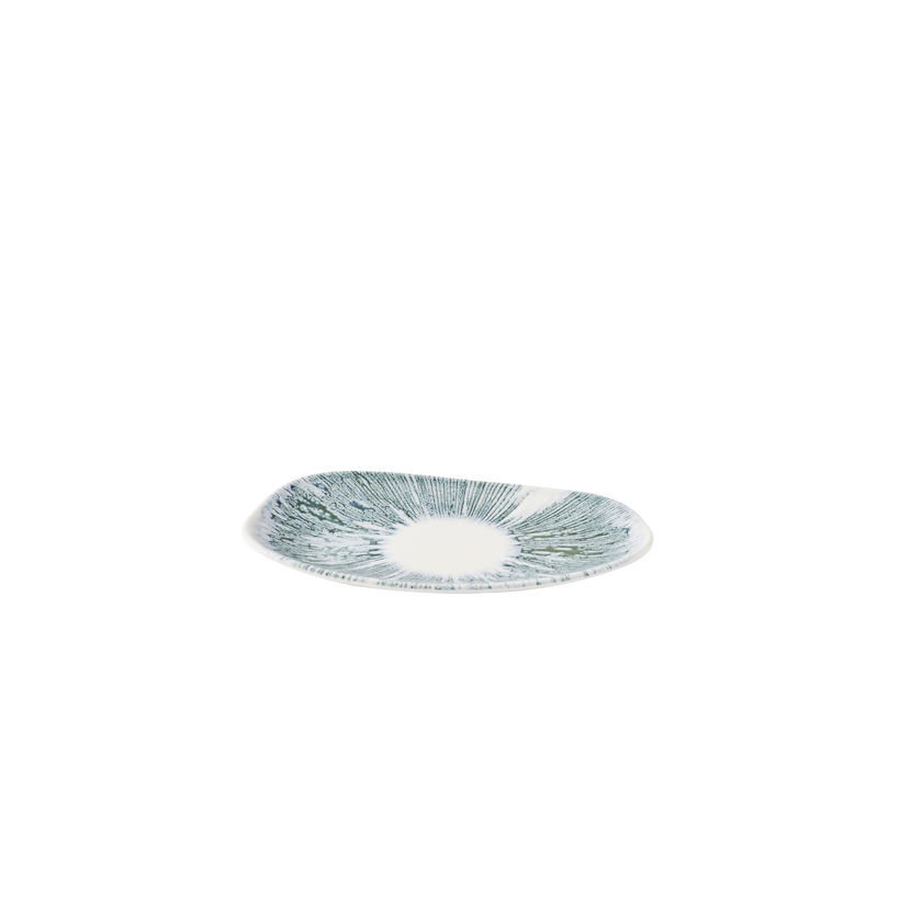 Lyra Blue Opal Organic Oblong Plate 22 x 13 cm 12/box