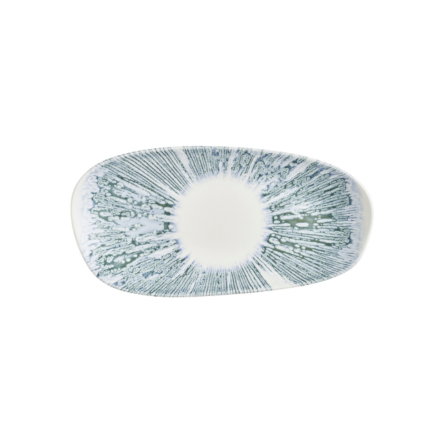 Lyra Blue Opal Organic Oblong Plate 35 x 15 cm 12/box