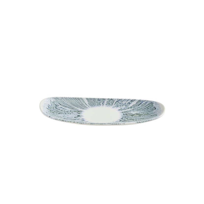 Lyra Blue Opal Organic Oblong Plate 35 x 15 cm 12/box