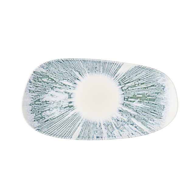 Lyra Blue Opal Organic Oblong Plate 35 x 18.5 cm 6/box