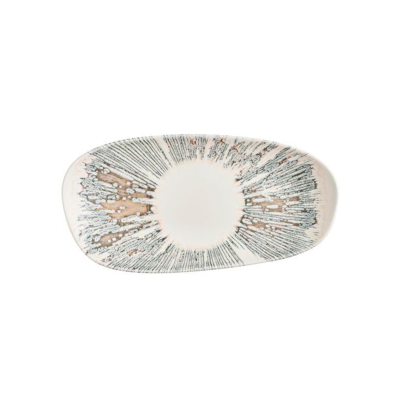 Lyra Pink Opal Organic Oblong Plate 35 x 15 cm 12/box