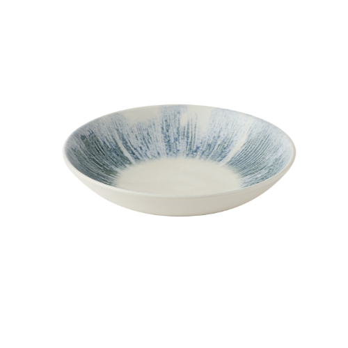 Lyra Blue Evolve Coupe Bowl 24,8cm, set van 12, premium Churchill porselein kom in blauwe kleur, ideaal voor soepen en grotere gerechten in de horeca.