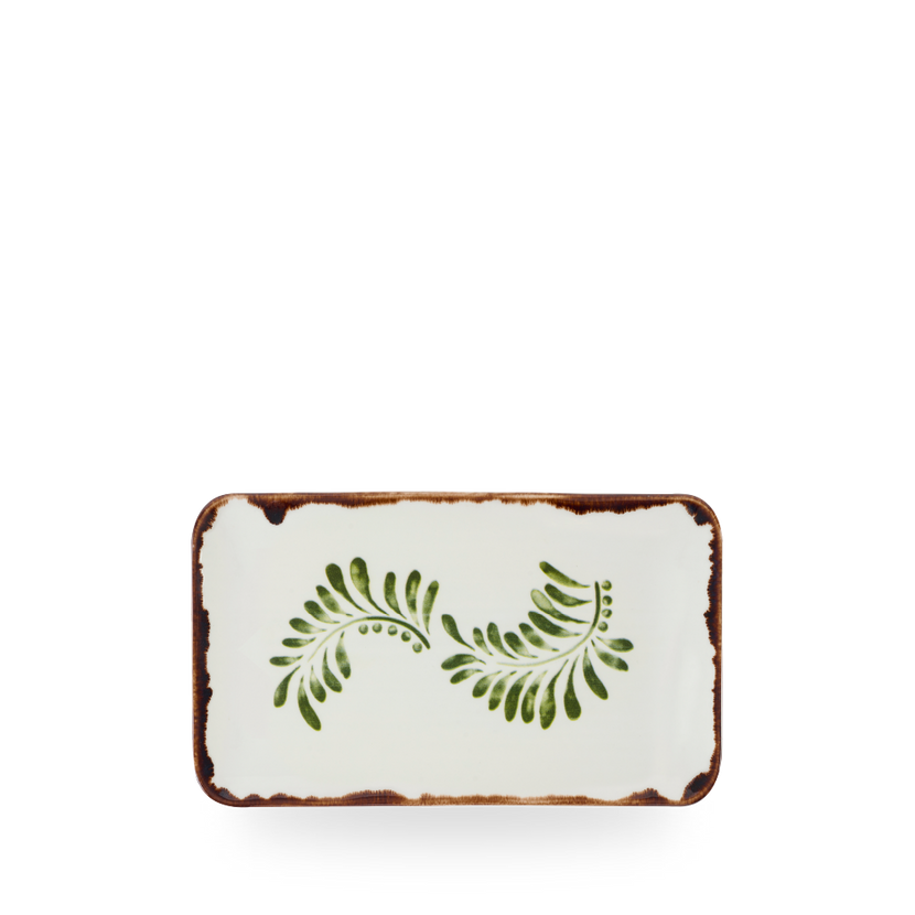 Dudson Harvest Mediterranean Green organisch langwerpig bord 27 x 16 cm