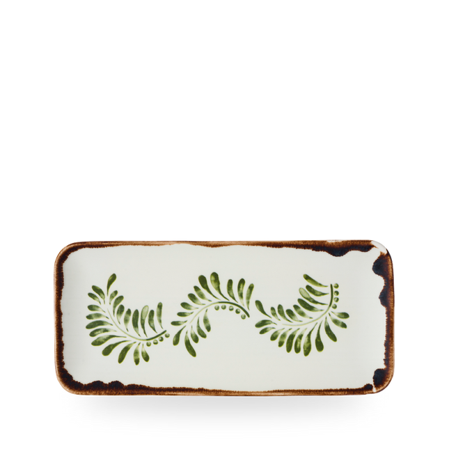 Dudson Harvest Mediterranean Green organisch langwerpig bord 34,6 x 15,6 cm