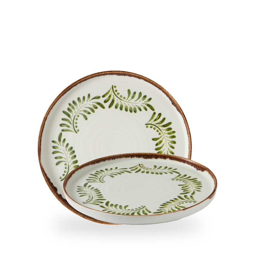 Dudson Harvest Mediterranean Green bord met opstaande rand 26 cm