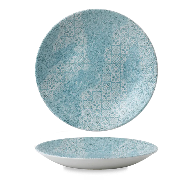 Aquamarine Med Tiles Deep Coupe Plate 9 2/5" 12/box