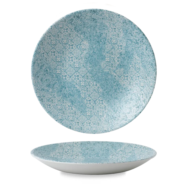 Aquamarine Med Tiles Deep Coupe Plate 28cm 12/box