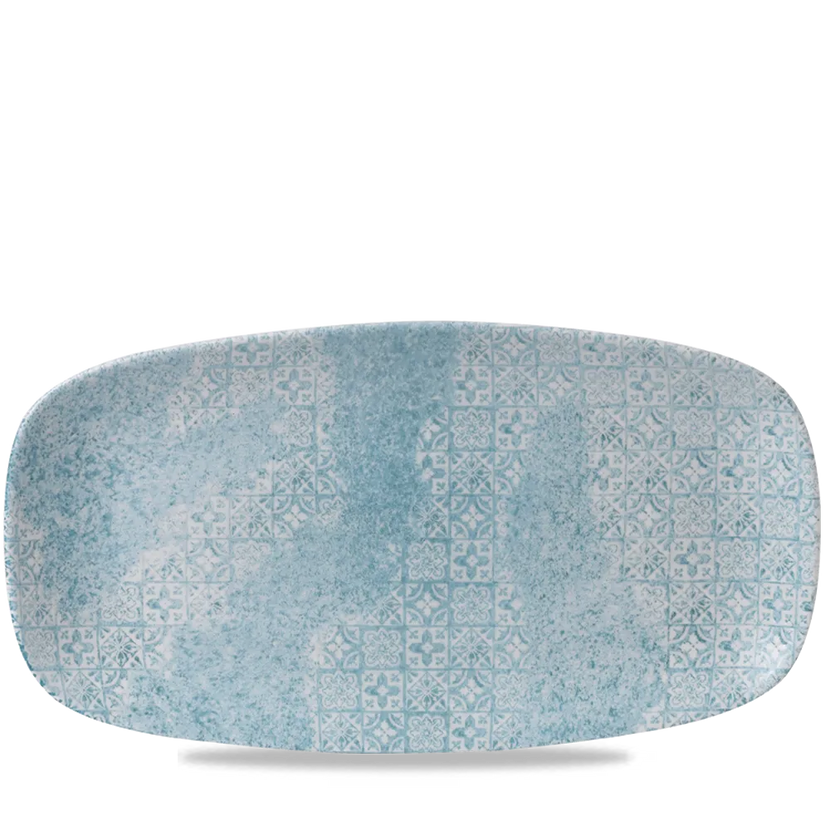 Aquamarine Med Tiles Chefs Oblong Plate 13 7/8X7 3/8" 6/box