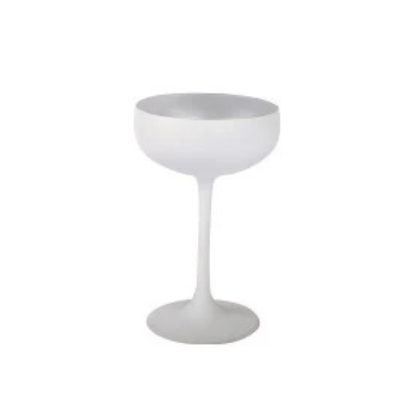 Olympic matt-white Champagne Saucer Silver 230 ml 6/box