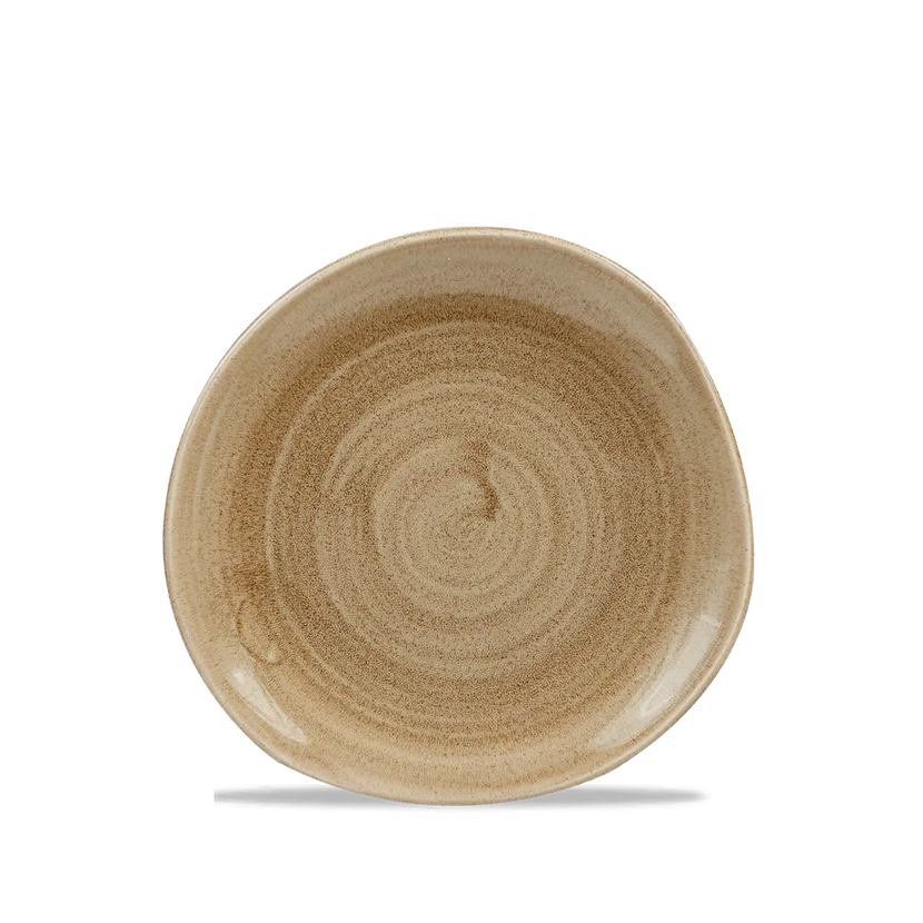 Stonecast Patina Antique Taupe Round Trace Plate 7 1/4" 12/b
