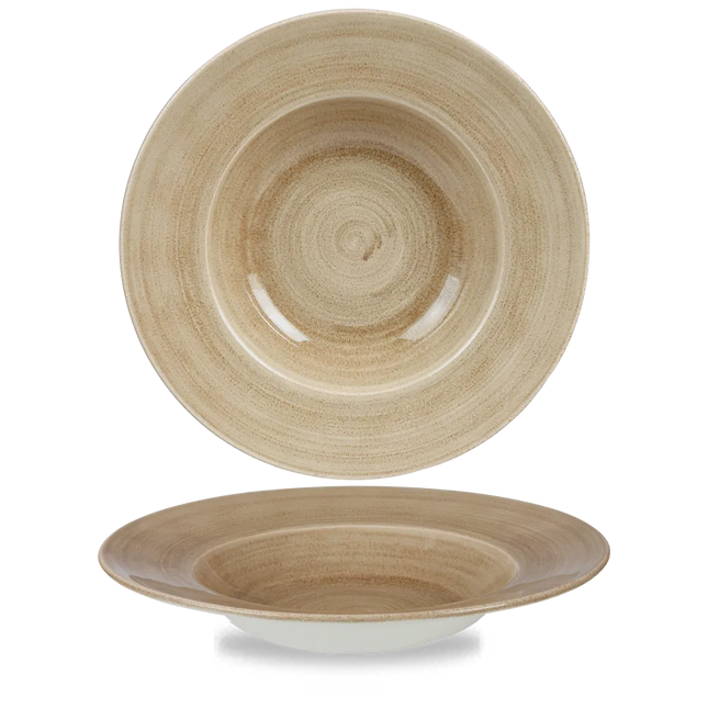 Stonecast Patina Antique Taupe Profile Wide Rim Bowl Large