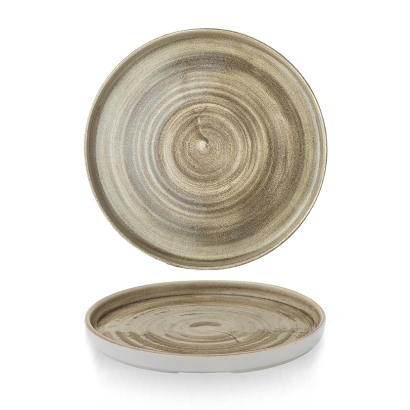 Stonecast Patina Antique Taupe Walled Plate 26 cm 6/box