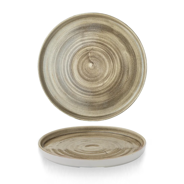 Stonecast Patina Antique Taupe Walled Plate 26 cm 6/box