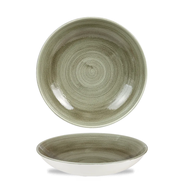 Stonecast Patina Green Evolve Coupe Bowl 25cm 12/box
