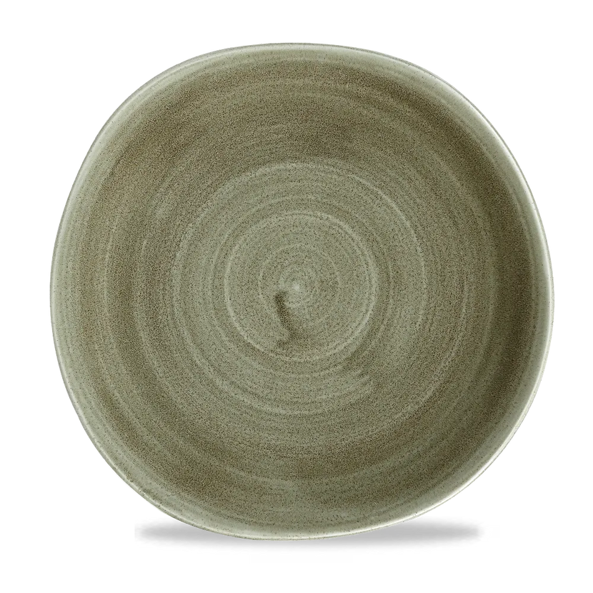 Stonecast Patina Burnished Green Round Trace Plate 10 3/8" 1