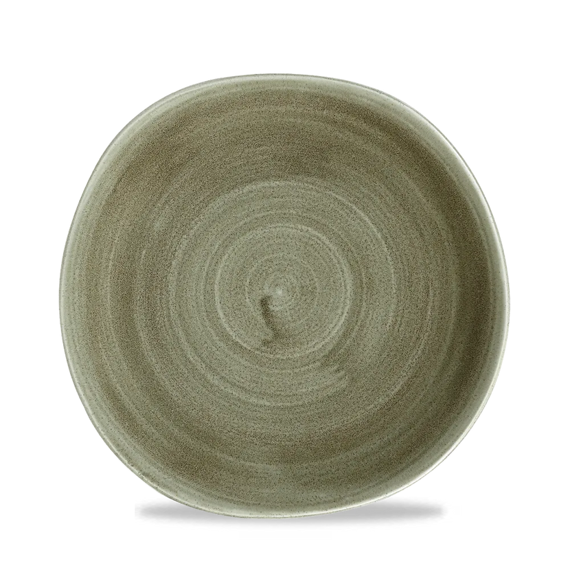 Stonecast Patina Burnished Green Round Trace Plate 8 1/4" 12