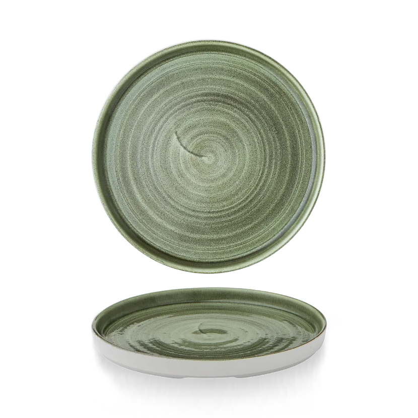 Stonecast Patina Burnished Green Walled Plate 21 cm 6/box