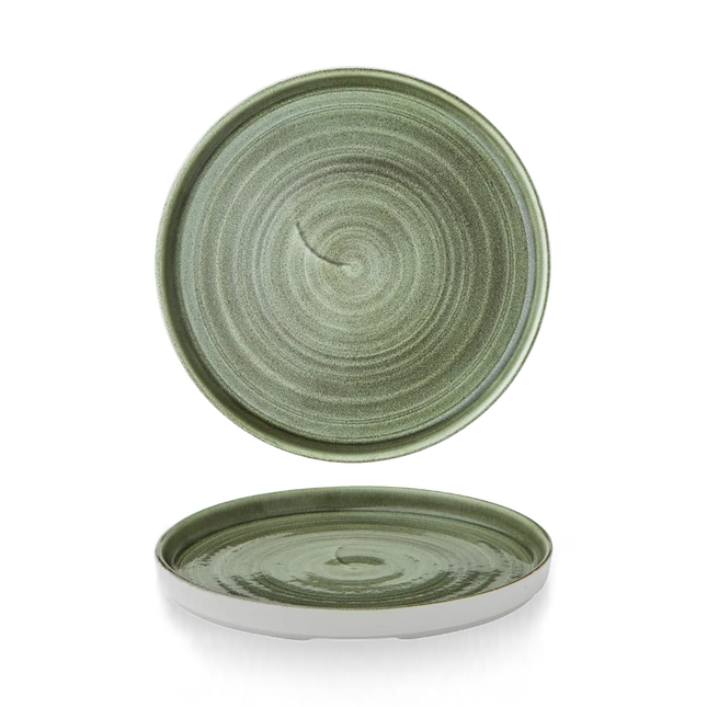 Stonecast Patina Burnished Green Walled Plate 21 cm 6/box