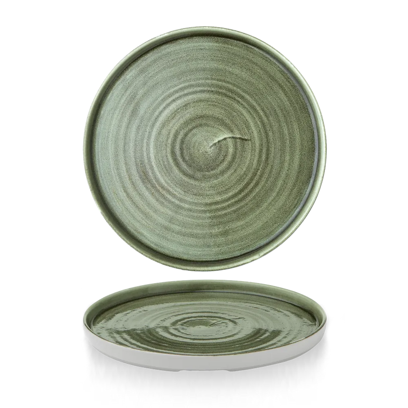 Stonecast Patina Burnished Green Walled Plate 26 cm 6/box