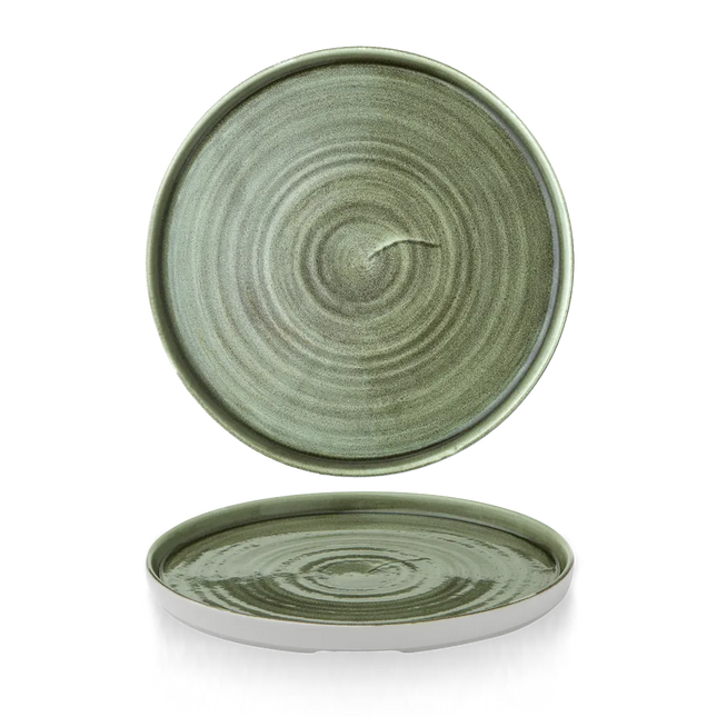 Stonecast Patina Burnished Green Walled Plate 26 cm 6/box