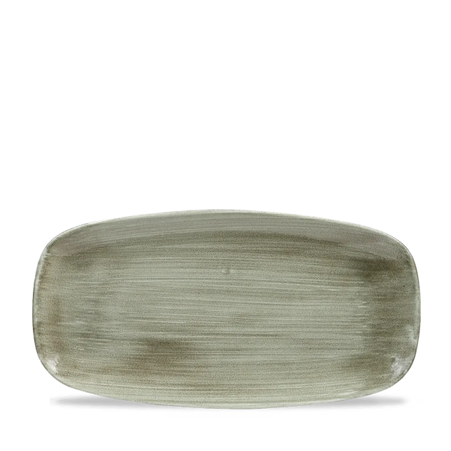 Stonecast Patina Burnished Green Chefs Oblong Plate 11 3/4X