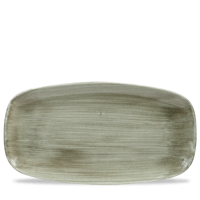Stonecast Patina Burnished Green Chefs Oblong Plate 13 7/8X